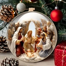 Großformatige Weihnachtsbilder - Krippe Bastelfilz Tafel - Cod.