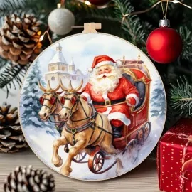 Groot formaat kerst beelden - santa claus dun vilt paneel - code up051