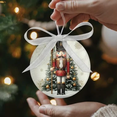 Boules de Noël en tissu feutre de 10, 12 et 16 cm - chien avec chapeau - cod.242|IDEEINFELTRO.COM 2