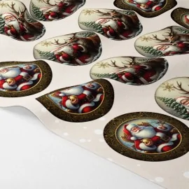 Boules de Noël en tissu feutre 20 pièces ø 10 cm - renne père Noël - cod.172|IDEEINFELTRO.COM