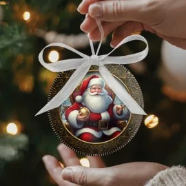 Boules de Noël en tissu feutre 20 pièces ø 10 cm - renne père Noël - cod.172|IDEEINFELTRO.COM