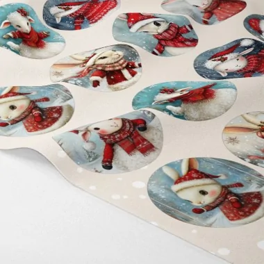 Kerstballen in Dun Vilt 20 stuks ø 10 cm - winterdieren - kabeljauw.165|IDEEINFELTRO.COM