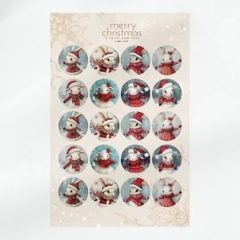 Boules de Noël en tissu feutre 20 pièces ø 10 cm - lapins et moutons - cod.175|IDEEINFELTRO.COM