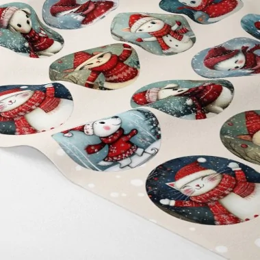 Globuri de Crăciun în fetru moale 20 bucăți ø 10 cm - animale festive - cod.184|IDEEINFELTRO.COM