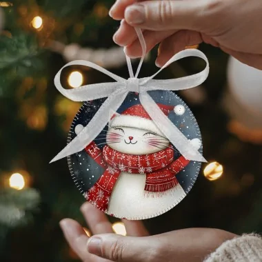 Bolas de Navidad en tela de fieltro 20 piezas ø 10 cm - títeres y niños - cod.187|IDEEINFELTRO.COM 2