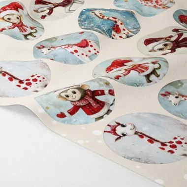 Kerstballen in Dun Vilt 20 stuks ø 10 cm - feestelijke dieren - kabeljauw.184|IDEEINFELTRO.COM