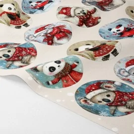 Bolas de Navidad en tela de fieltro 20 piezas ø 10 cm - animales navideños de invierno - cod.181|IDEEINFELTRO.COM