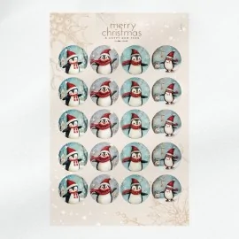 Boules de Noël en tissu feutre 20 pièces ø 10 cm - Pingouins de Noël - cod.182|IDEEINFELTRO.COM