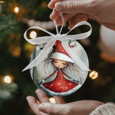 Boules de Noël en tissu feutre 20 pièces ø 10 cm - Pingouins de Noël - cod.182|IDEEINFELTRO.COM 2