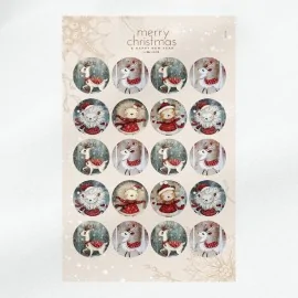 Boules de Noël en tissu feutre 20 pièces ø 10 cm - animaux de fête - cod.184|IDEEINFELTRO.COM