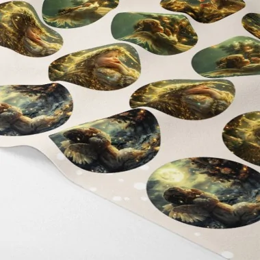 Boules de Noël en tissu feutre 20 pièces ø 10 cm - renne père Noël - cod.172|IDEEINFELTRO.COM