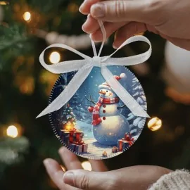 Palline di Natale in Pannolenci 20 pezzi ø 10 cm - pupazzi e bambini - cod.187|IDEEINFELTRO.COM