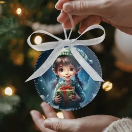 Palline di Natale in Pannolenci 20 pezzi ø 10 cm - pupazzi e bambini - cod.187|IDEEINFELTRO.COM