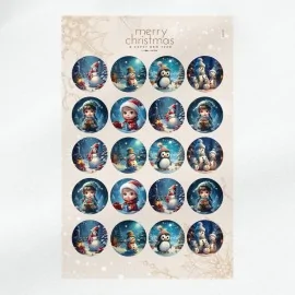 Boules de Noël en tissu feutre 20 pièces ø 10 cm - marionnettes et enfants - cod.187|IDEEINFELTRO.COM