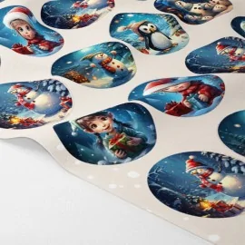 Palline di Natale in Pannolenci 20 pezzi ø 10 cm - pupazzi e bambini - cod.187|IDEEINFELTRO.COM