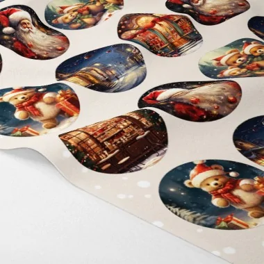 Boules de Noël en tissu feutre 20 pièces ø 10 cm - bonhommes de neige - cod.215|IDEEINFELTRO.COM