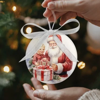 Bolas de Navidad en tela de fieltro 20 piezas ø 10 cm - animales festivos - cod.184|IDEEINFELTRO.COM 2