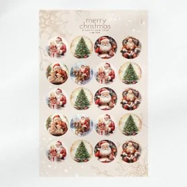 Boules de Noël en tissu feutre 20 pièces ø 10 cm - Père Noël enfants - cod.193|IDEEINFELTRO.COM