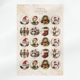 Boules de Noël en tissu feutre 20 pièces ø 10 cm - Père Noël et casse-noisette - cod.194|IDEEINFELTRO.COM