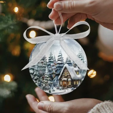 Boules de Noël en tissu feutre de 10, 12 et 16 cm - chien avec chapeau - cod.242|IDEEINFELTRO.COM 2