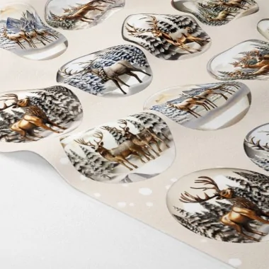 Boules de Noël en tissu feutre 20 pièces ø 10 cm - renne père Noël - cod.172|IDEEINFELTRO.COM