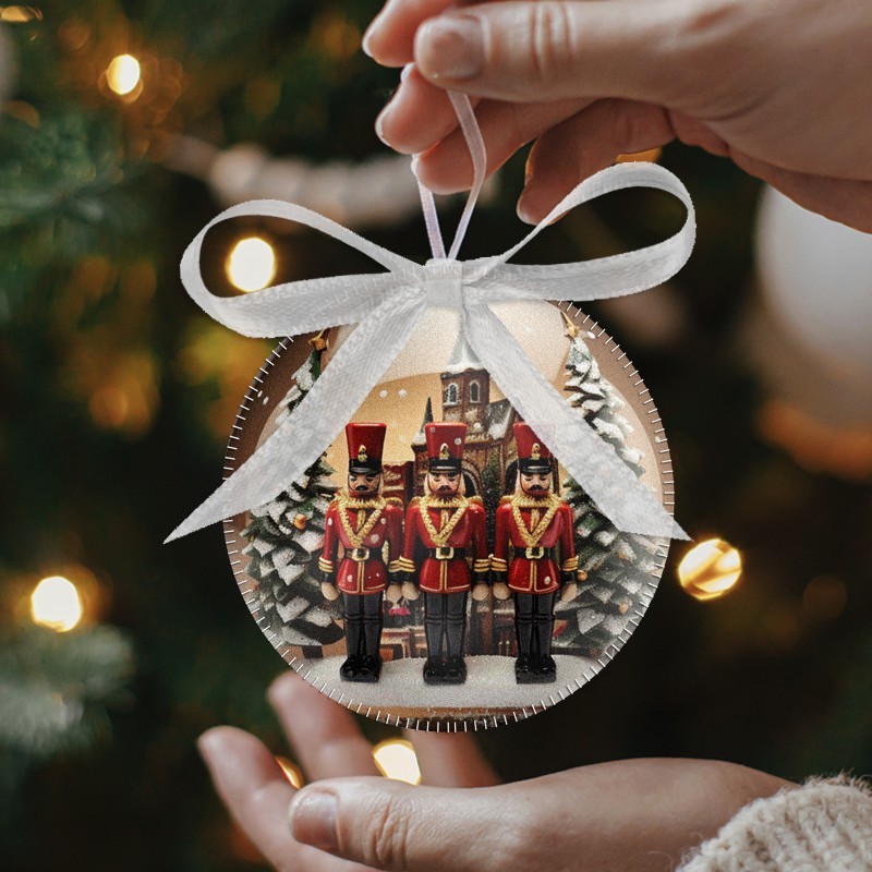 Palline di natale in pannolenci 20 pezzi ø 10 cm - schiaccianoci natalizi - cod.221|IDEEINFELTRO.COM
