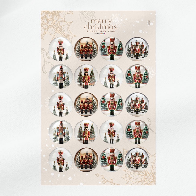 Palline di natale in pannolenci 20 pezzi ø 10 cm - schiaccianoci natalizi - cod.221|IDEEINFELTRO.COM