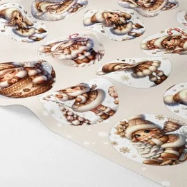 Boules de Noël en tissu feutre 20 pièces ø 10 cm - sweet winter girls - cod.225|IDEEINFELTRO.COM