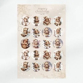 Boules de Noël en tissu feutre 20 pièces ø 10 cm - sweet winter girls - cod.225|IDEEINFELTRO.COM