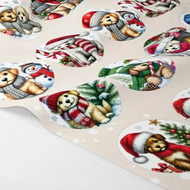 Boules de Noël en tissu feutre 20 pièces ø 10 cm - marionnettes et enfants - cod.187|IDEEINFELTRO.COM