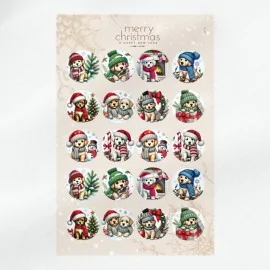 Palline di Natale in Pannolenci 20 pezzi ø 10 cm - cani cappelli sciarpe - cod.227|IDEEINFELTRO.COM