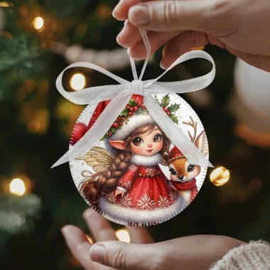 Bolas de Navidad en tela de fieltro 20 piezas ø 10 cm - títeres y niños - cod.187|IDEEINFELTRO.COM 2