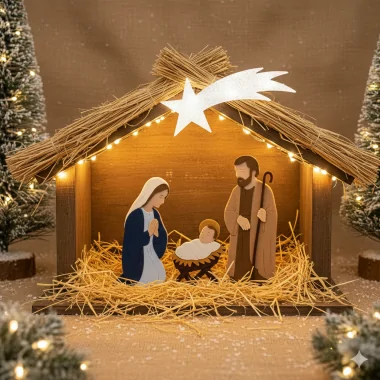 De heilige familie - diy kit in vilt geboorte van christus 2