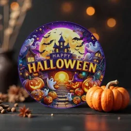Pannello halloween "zucche, streghe e fantasmi" in pannolenci 11 immagini da 15,5 cm - mod. 36|IDEEINFELTRO.COM