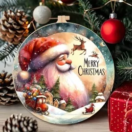 Weihnachtsmann und Rehkitz Bastelfilz Paneel Ø 32 cm - Code UP059