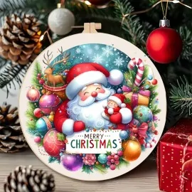 Merry christmas dun vilt paneel ø 32 cm - code up060