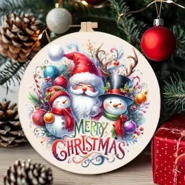 Merry christmas dun vilt paneel ø 32 cm - code up060