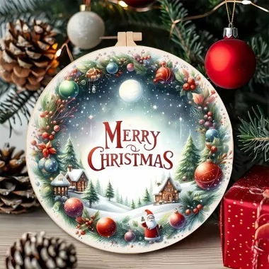 Merry christmas paneel ø 32 cm - code up061 2
