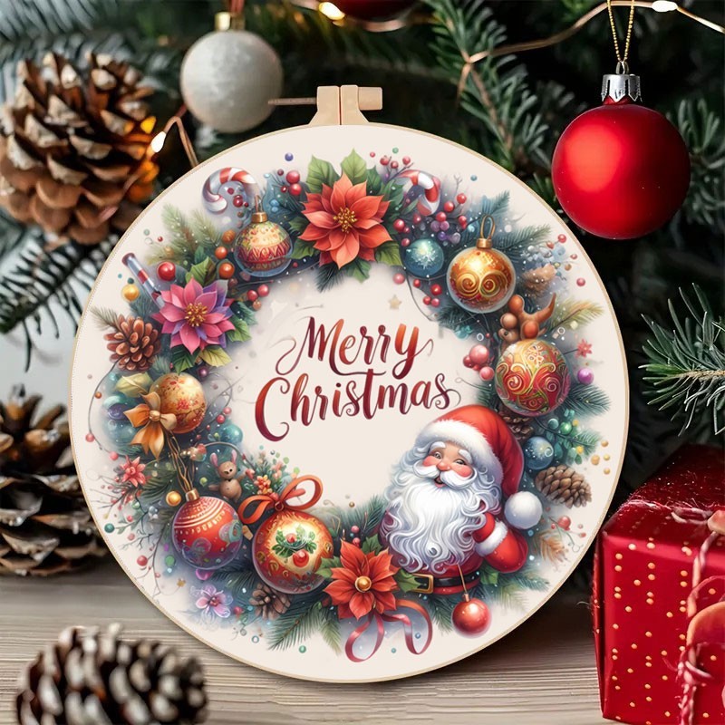 Merry christmas dun vilt paneel ø 32 cm - code up062