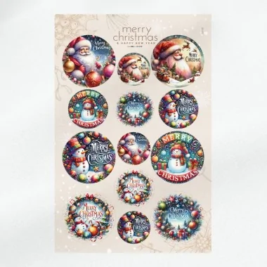 Boules de Noël en tissu feutre 20 pièces ø 10 cm - Pingouins de Noël - cod.182|IDEEINFELTRO.COM 2