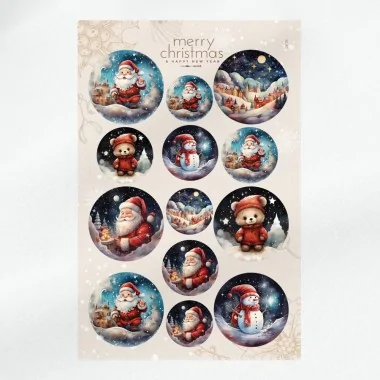 Boules de Noël en tissu feutre 20 pièces ø 10 cm - vintage Père Noël - cod.166|IDEEINFELTRO.COM 2