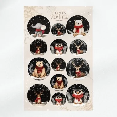 Boules de Noël en tissu feutre 20 pièces ø 10 cm - lapins et moutons - cod.175|IDEEINFELTRO.COM 2