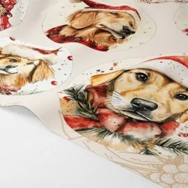Boules de Noël en tissu feutre de 10, 12 et 16 cm - chien avec chapeau - cod.242|IDEEINFELTRO.COM